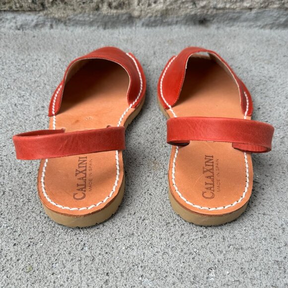 CALAXINI Classic Avarca Womens Shoes 36 6 Red Sandals Slingback Slides Spain - Picture 3 of 7